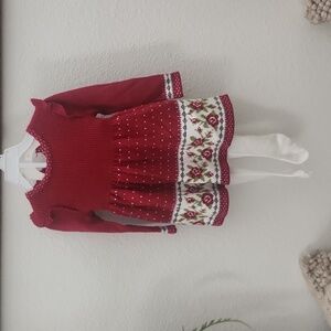 Baby sweater dress and tights
